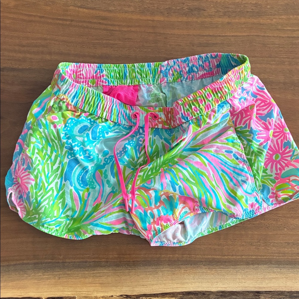 Lilly Pulitzer Pink and Green Luxletic Shorts